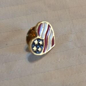 Heart-Shaped American Flag Pin